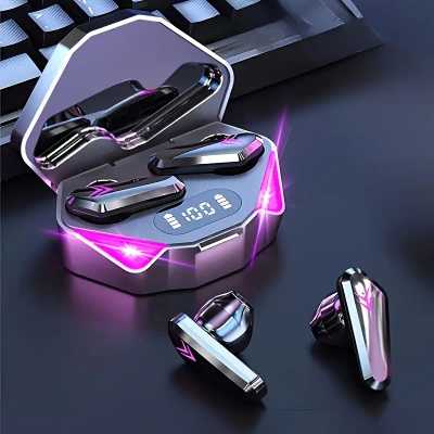 Front view of wireless HiFi gaming headphones with charging case by Od Kuby, showing modern design
