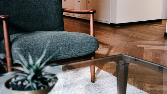a chair and a table in a room